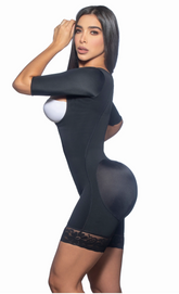 Colombian Tropics -  Harmony High Back Bodysuit With Sleeves